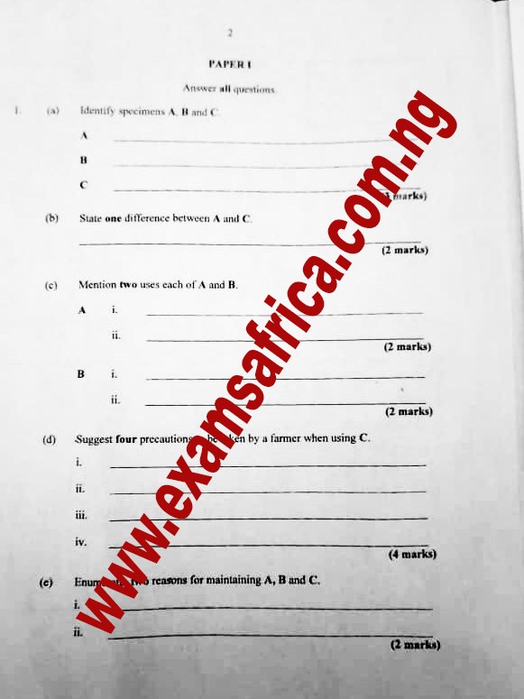 2023 neco agric essay questions